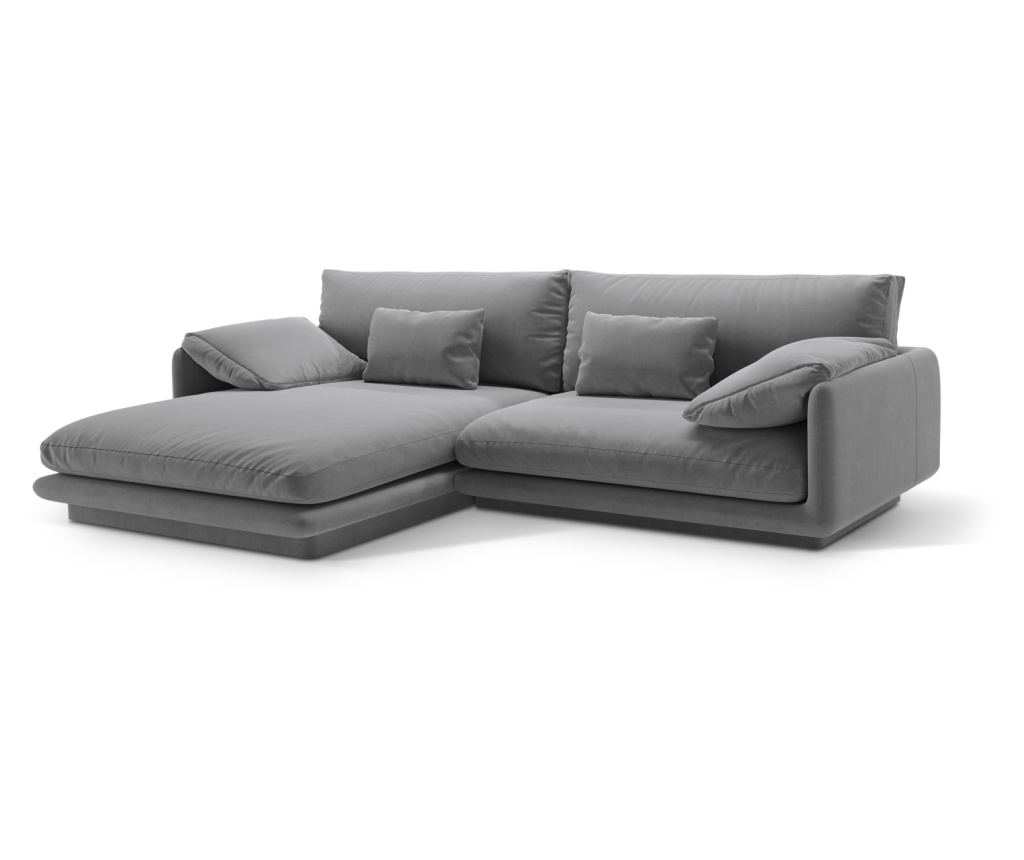 Sarokkanapé Micadoni Home 538876, Torino, Világosszürke, 83x170x250 cm - 2