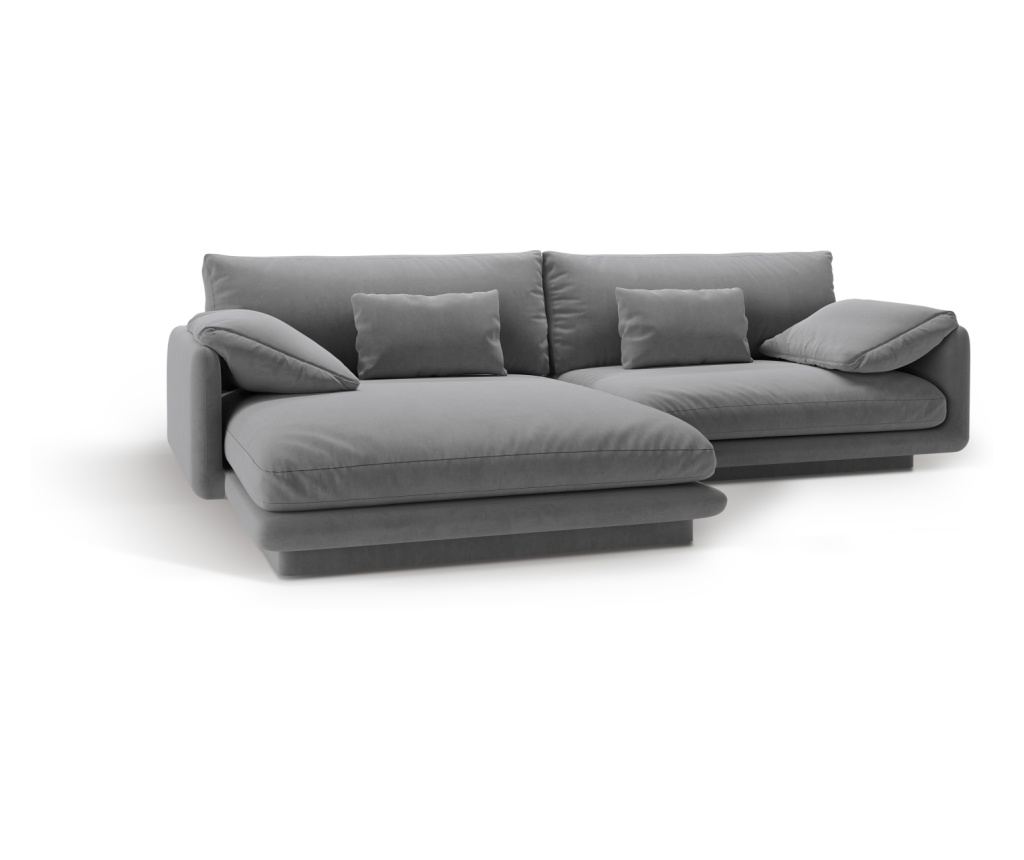 Sarokkanapé Micadoni Home 538876, Torino, Világosszürke, 83x170x250 cm - 4