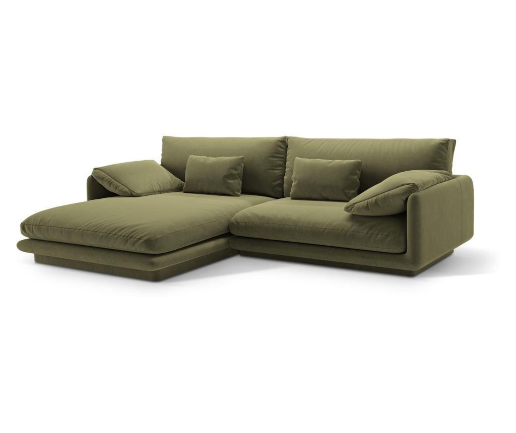 Sarokkanapé Micadoni Home 538876, Torino, Világos zöld, 83x170x250 cm - 2