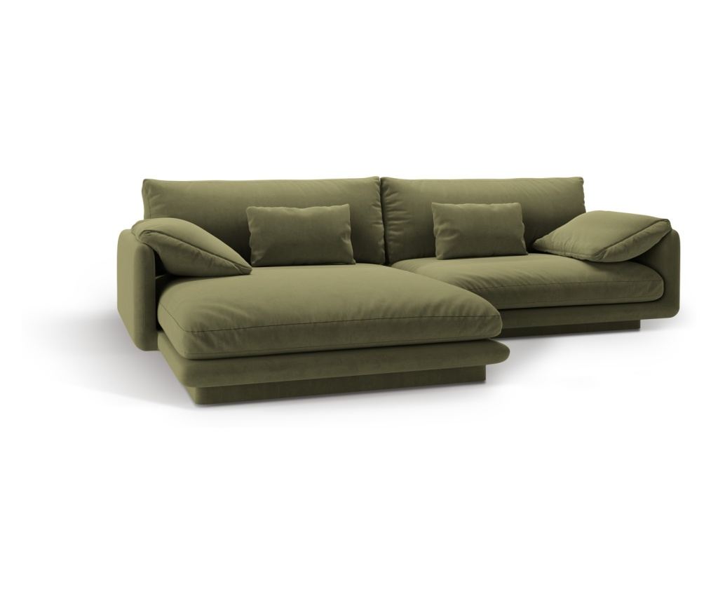 Sarokkanapé Micadoni Home 538876, Torino, Világos zöld, 83x170x250 cm - 4