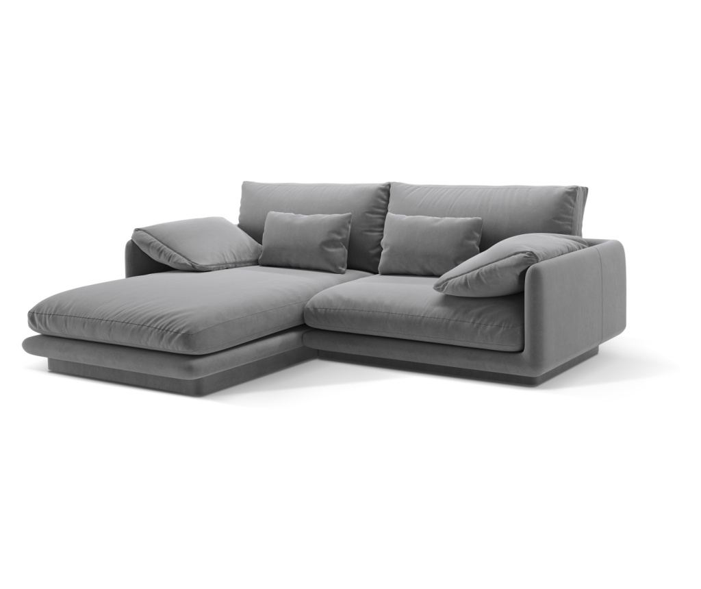 Sarokkanapé Micadoni Home 538900, Torino, Világosszürke, 83x170x220 cm - 2