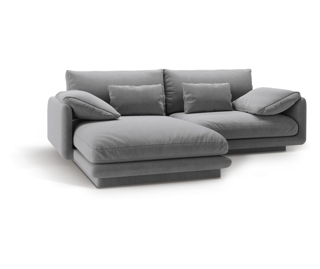 Sarokkanapé Micadoni Home 538900, Torino, Világosszürke, 83x170x220 cm - 4