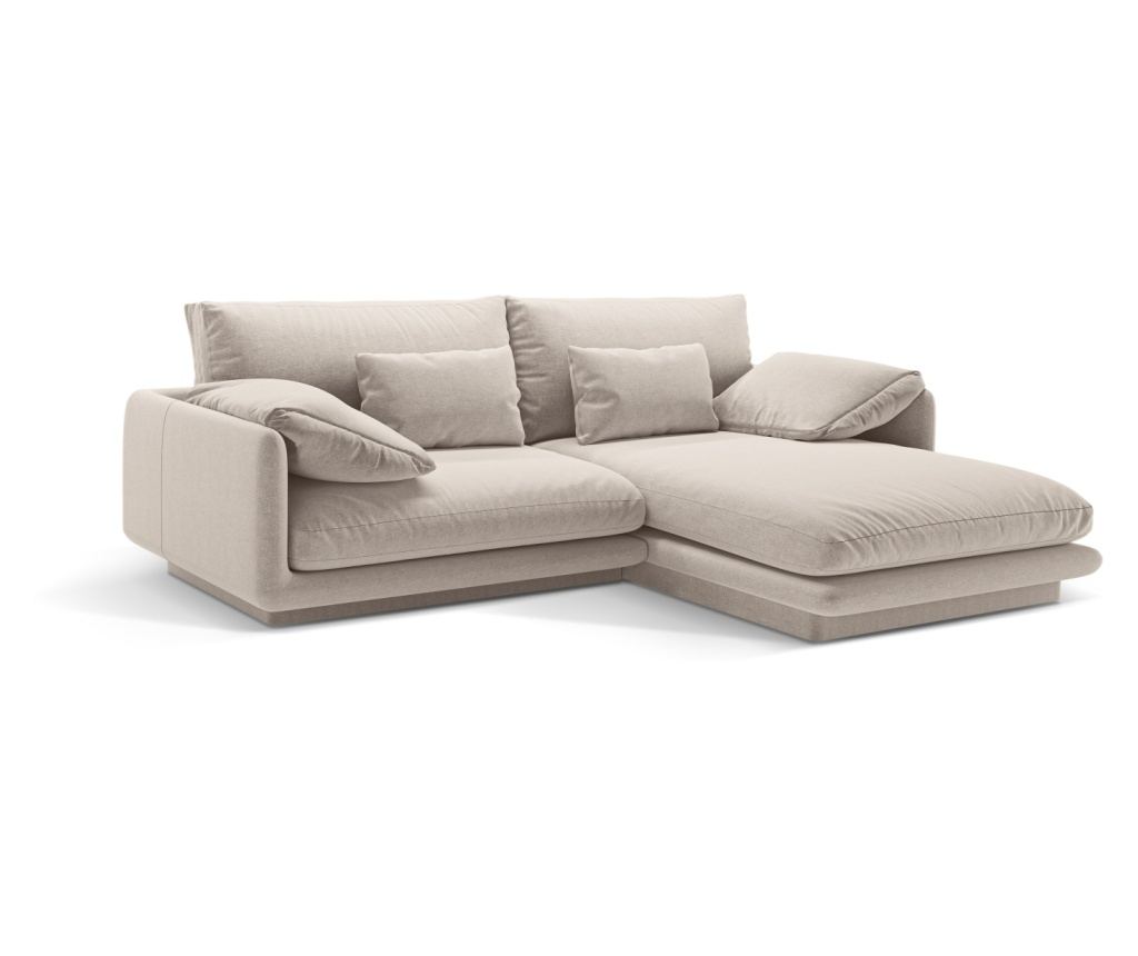 Sarokkanapé Micadoni Home 538900, Torino, Világosbézs, 83x170x220 cm - 2