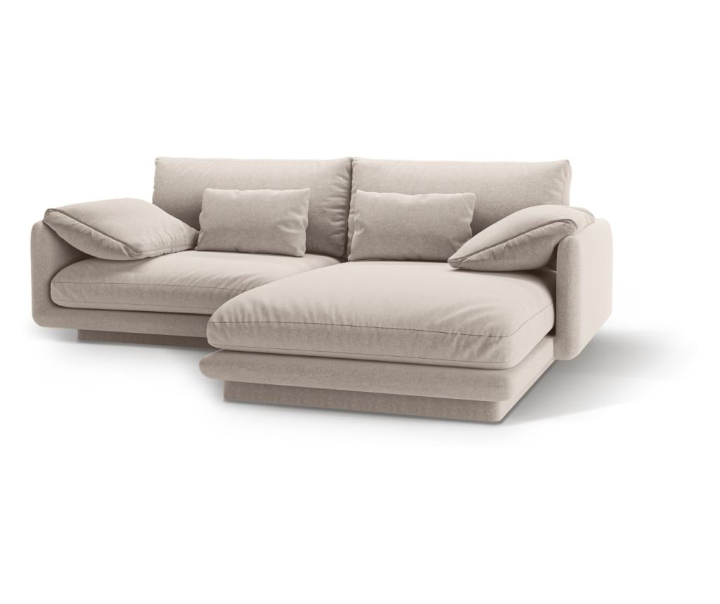 Sarokkanapé Micadoni Home 538900, Torino, Világosbézs, 83x170x220 cm - 4