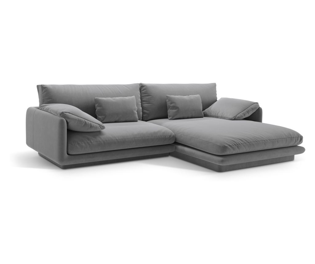 Sarokkanapé Micadoni Home 538876, Torino, Világosszürke, 83x170x250 cm - 2