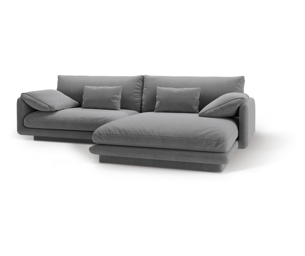 Sarokkanapé Micadoni Home 538876, Torino, Világosszürke, 83x170x250 cm - 4
