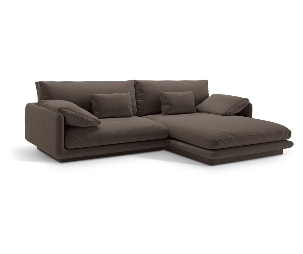 Sarokkanapé Micadoni Home 538876, Torino, Sötétbarna, 83x170x250 cm - 2