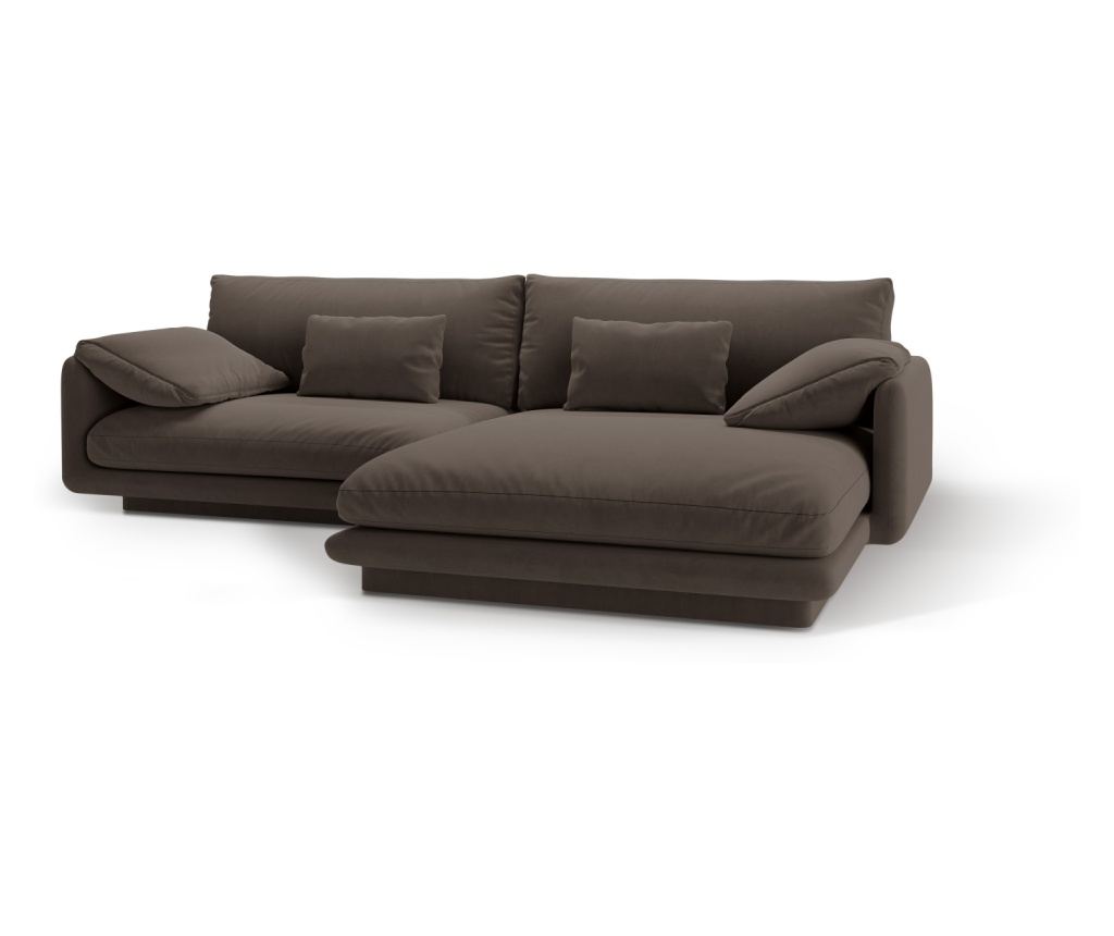 Sarokkanapé Micadoni Home 538876, Torino, Sötétbarna, 83x170x250 cm - 4