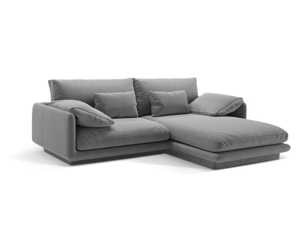 Sarokkanapé Micadoni Home 538900, Torino, Világosszürke, 83x170x220 cm - 2