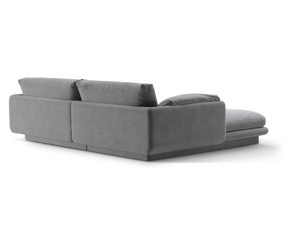 Sarokkanapé Micadoni Home 538900, Torino, Világosszürke, 83x170x220 cm - 3