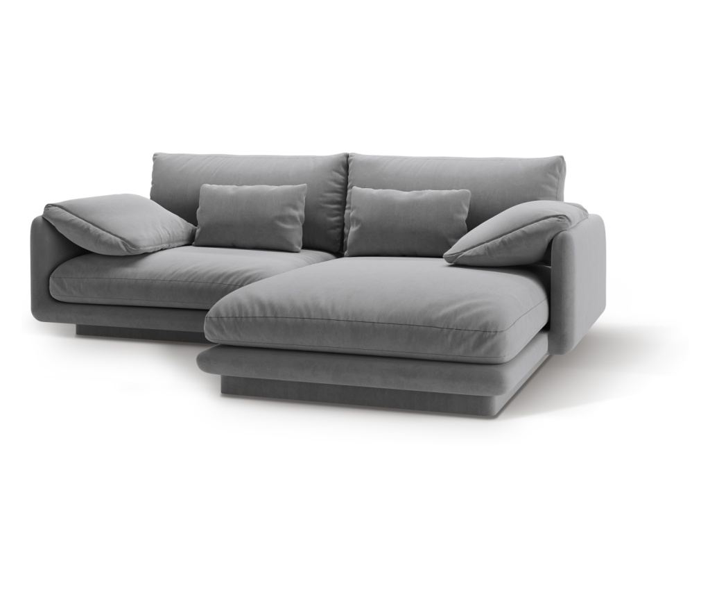 Sarokkanapé Micadoni Home 538900, Torino, Világosszürke, 83x170x220 cm - 4
