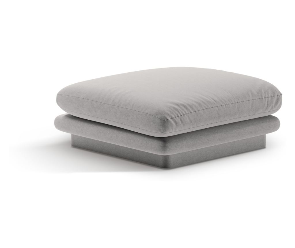 Micadoni Home 538924 Puff, Torino, Világosszürke, 41x80x80 cm - 2