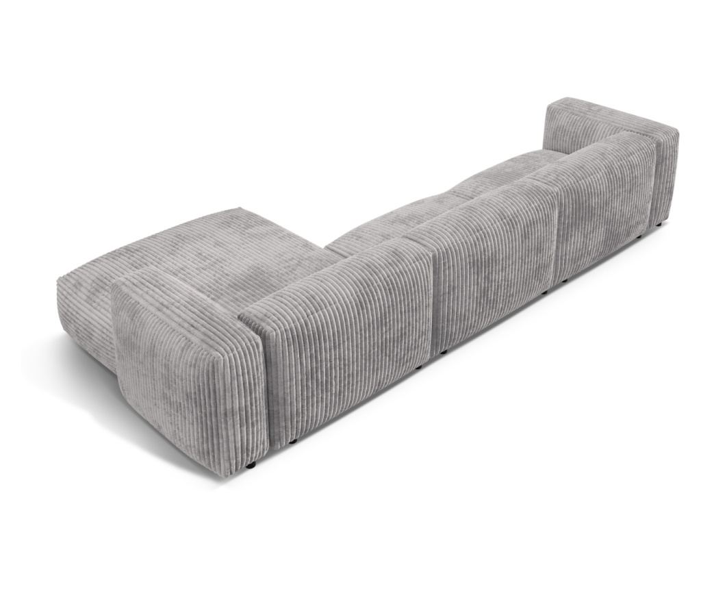 Micadoni Home Martina Модулен ъглов диван, Светлосив - 4