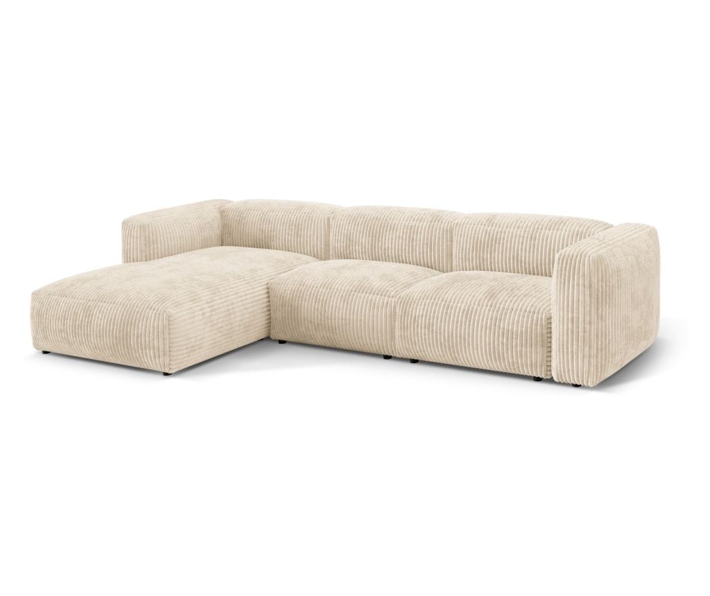 Moduláris sarokkanapé Micadoni Home 538996, Martina, világosbézs, 75x176x330 cm - 2