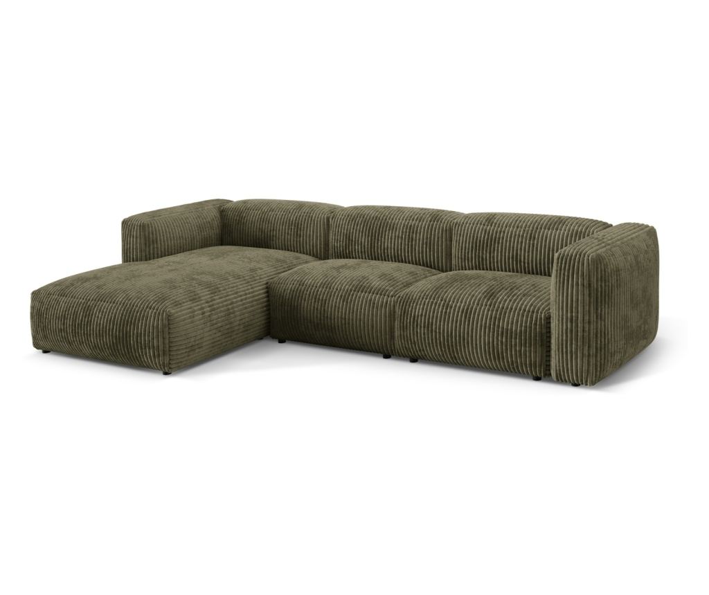 Moduláris sarokülőgarnitúra Micadoni Home 538996, Martina, mohazöld, 75x176x330 cm - 2