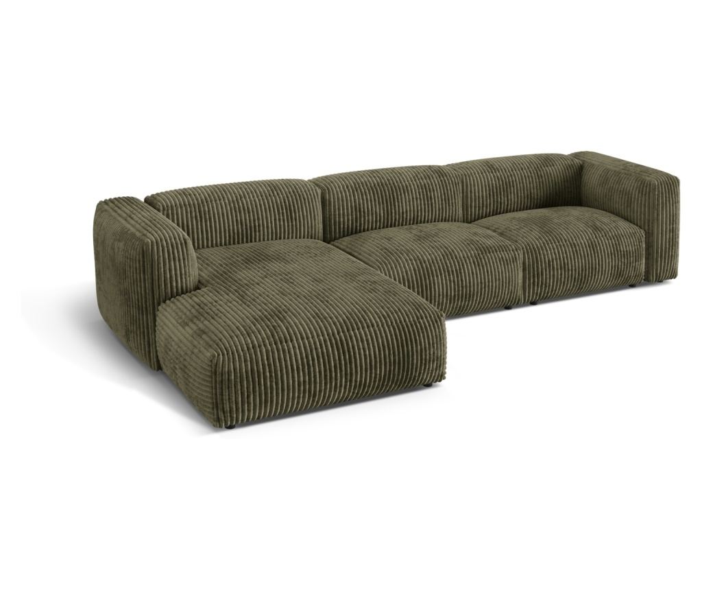 Moduláris sarokülőgarnitúra Micadoni Home 538996, Martina, mohazöld, 75x176x330 cm - 3