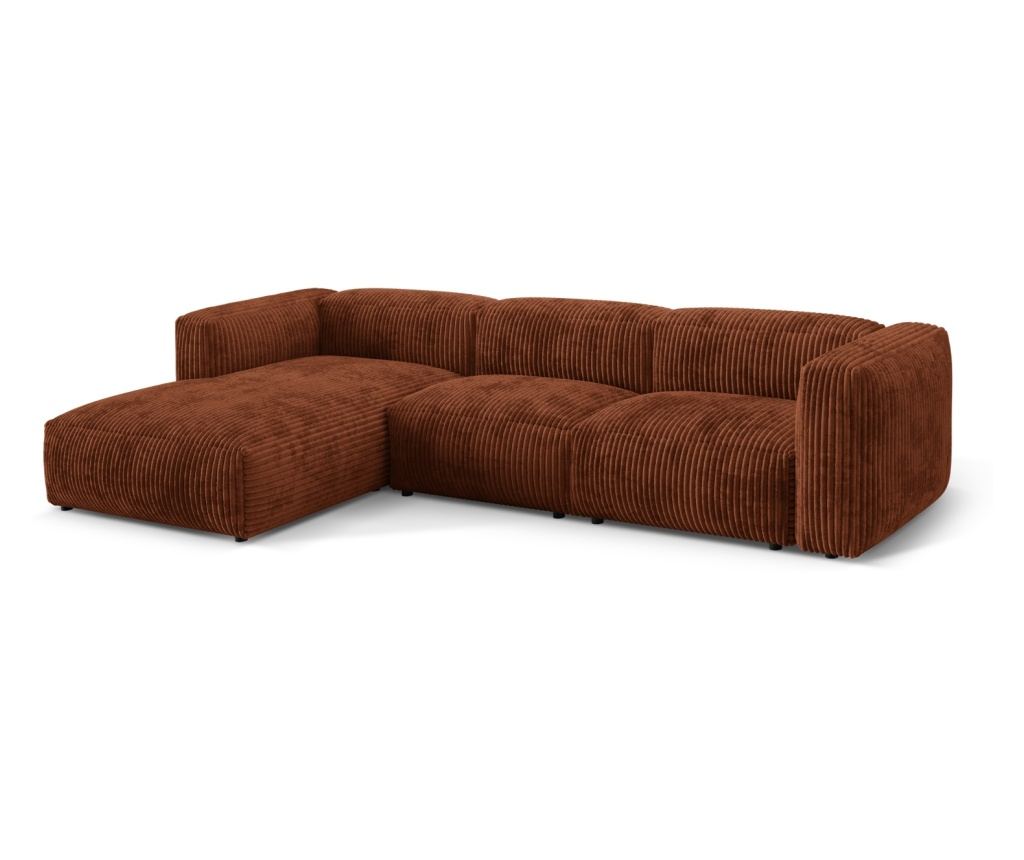 Moduláris sarokkanapé Micadoni Home 538996, Martina, téglavörös szín, 75x176x330 cm - 2