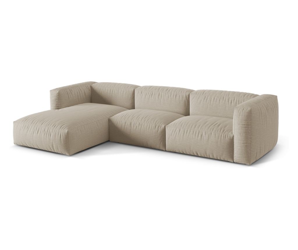 Moduláris sarokkanapé Micadoni Home 538996, Martina, világosbézs, 75x176x330 cm - 2