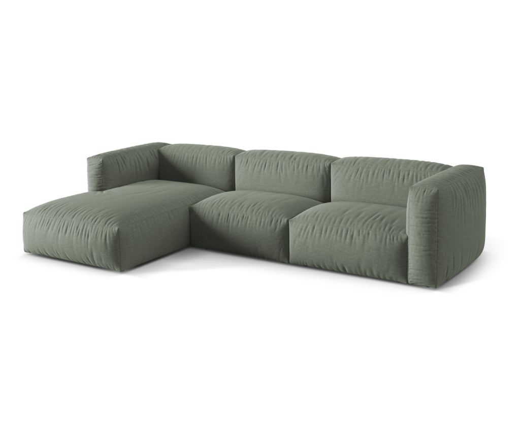 Moduláris sarokkanapé Micadoni Home 538996, Martina, mohazöld, 75x176x330 cm - 2