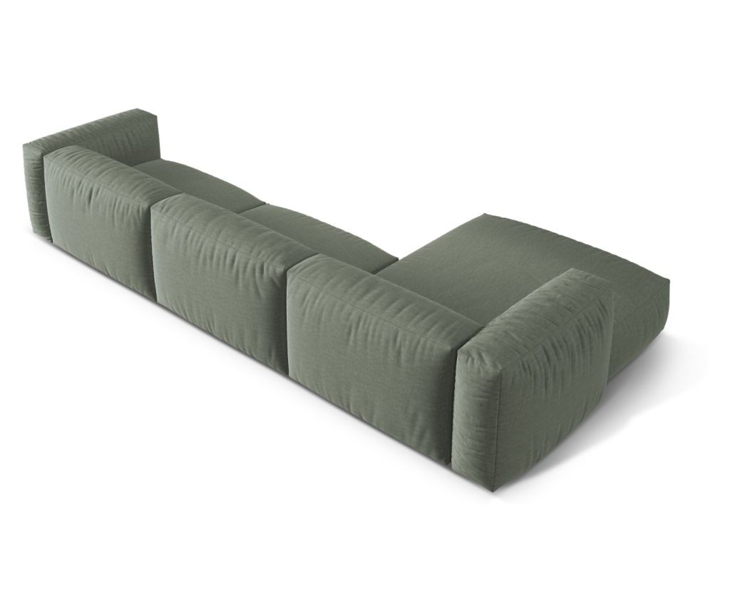 Moduláris sarokkanapé Micadoni Home 538996, Martina, mohazöld, 75x176x330 cm - 4
