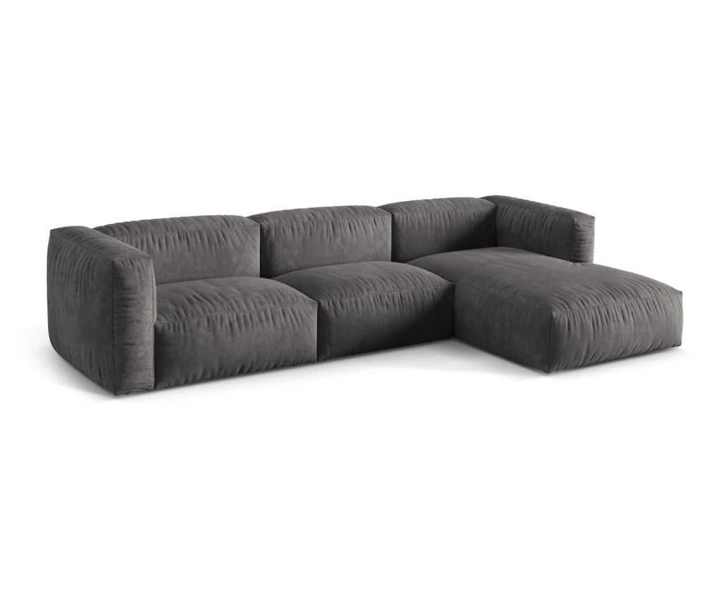 Moduláris sarokkanapé Micadoni Home 538996, Martina, szürke, 75x176x330 cm - 2