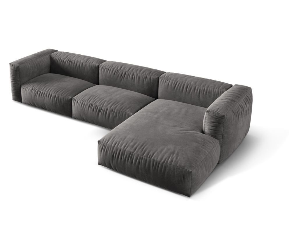 Moduláris sarokkanapé Micadoni Home 538996, Martina, szürke, 75x176x330 cm - 3