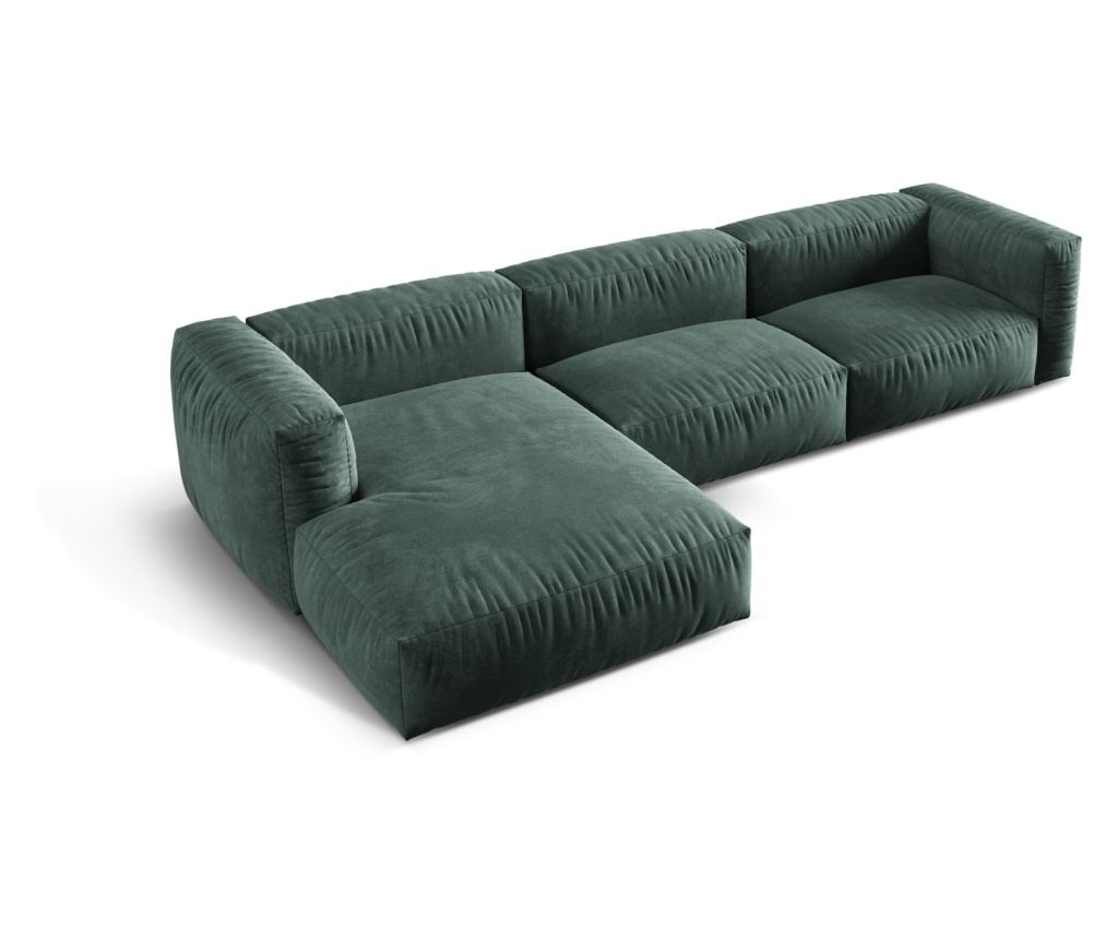 Moduláris sarokkanapé Micadoni Home 538996, Martina, kék-zöld, 75x176x330 cm - 3