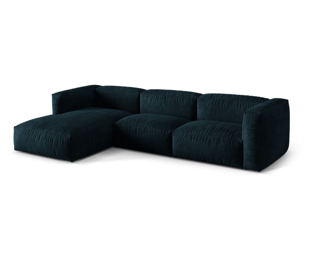 Moduláris sarokkanapé Micadoni Home 538996, Martina, sötétkék-zöld, 75x176x330 cm - 3