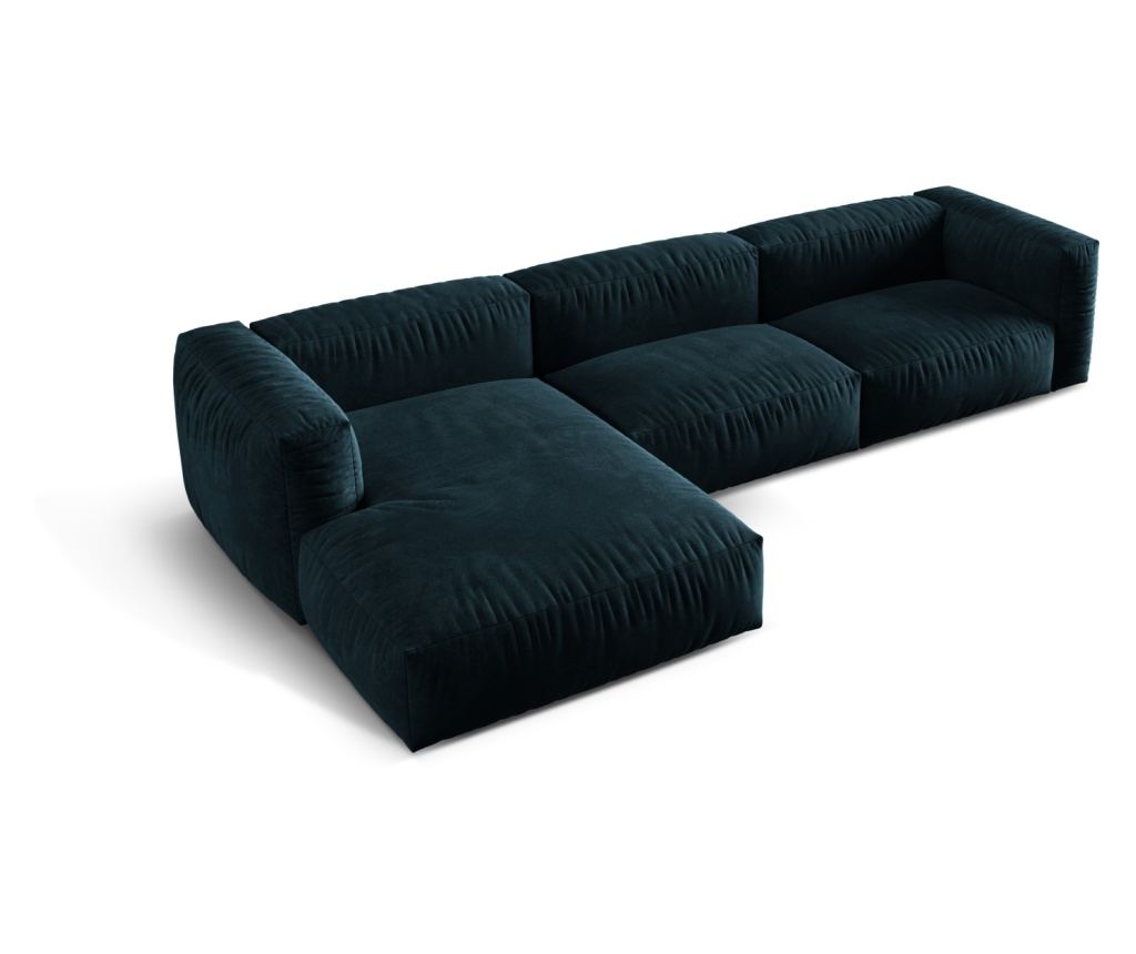 Moduláris sarokkanapé Micadoni Home 538996, Martina, sötétkék-zöld, 75x176x330 cm - 5