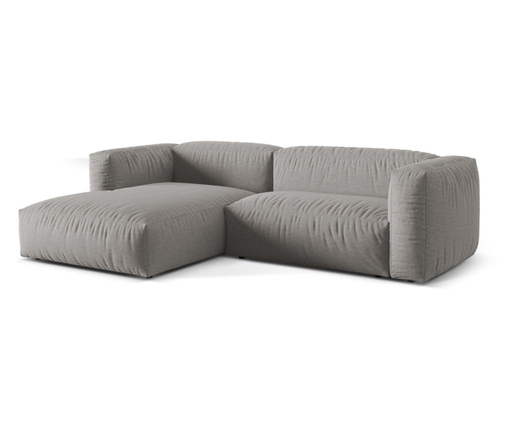 Moduláris sarokülőgarnitúra Micadoni Home 539032, Martina, világosszürke, 75x176x280 cm - 2