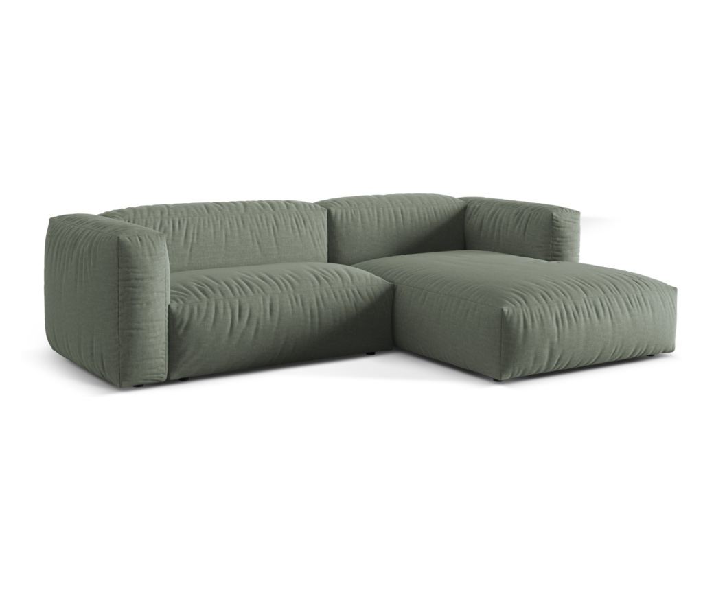 Moduláris sarokkanapé Micadoni Home 539032, Martina, mohazöld, 75x176x280 cm - 2