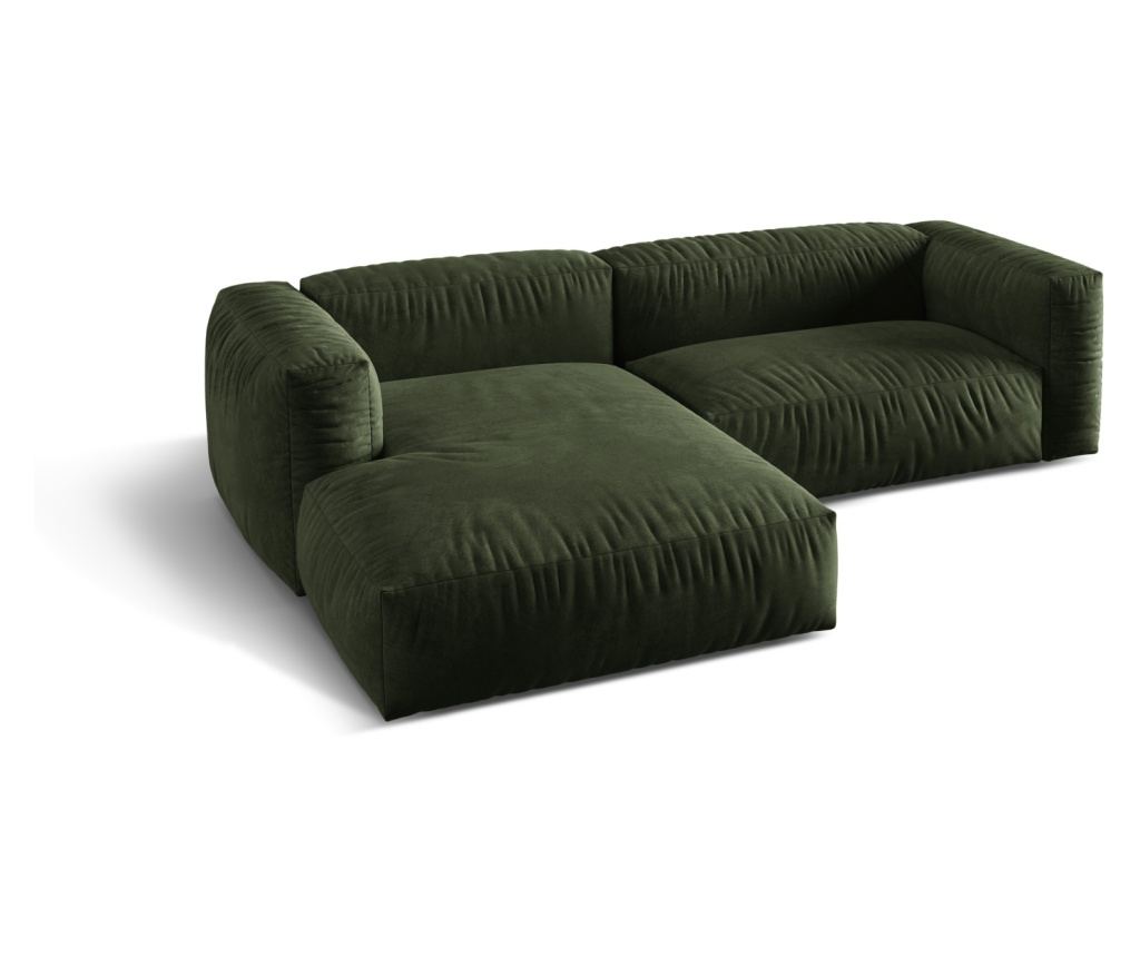 Moduláris sarokkanapé Micadoni Home 539032, Martina, zöld, 75x176x280 cm - 3