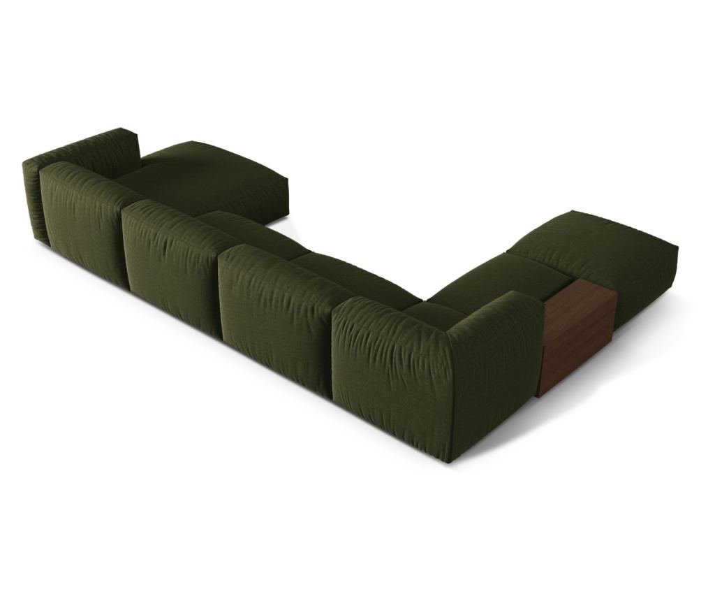 Moduláris U-alakú kanapé Micadoni Home 539068, Martina, zöld, 75x280x406 cm - 3