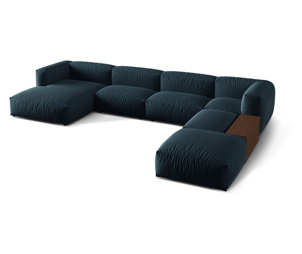 Moduláris U-alakú sarokülőgarnitúra Micadoni Home 539068, Martina, kék, 75x280x406 cm - 2