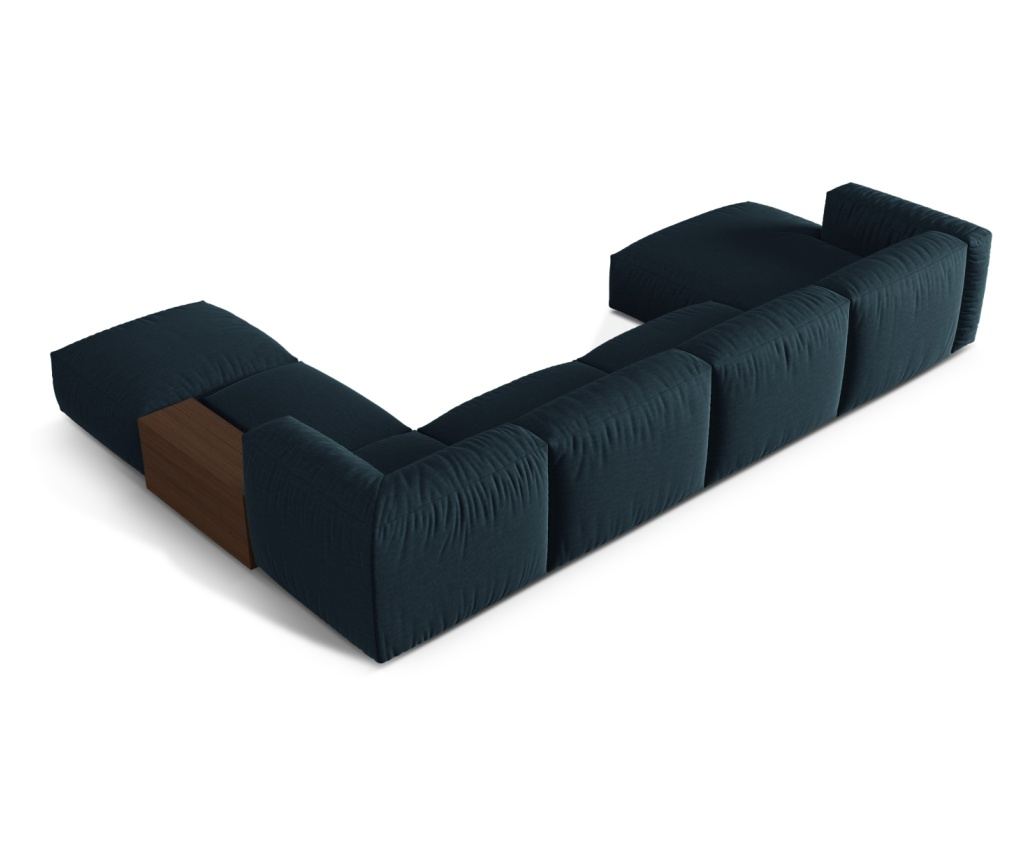 Moduláris U-alakú sarokülőgarnitúra Micadoni Home 539068, Martina, kék, 75x280x406 cm - 3