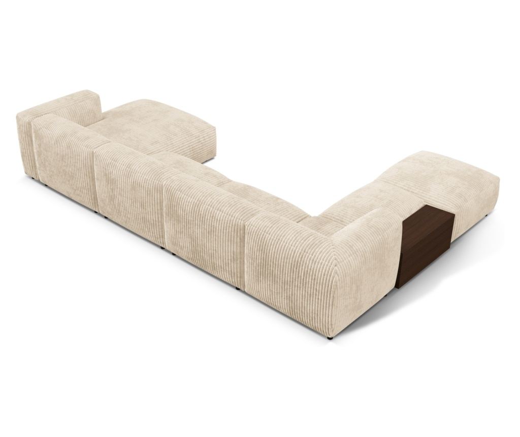 Moduláris U-alakú sarokülőgarnitúra Micadoni Home 539068, Martina, világosbézs, 75x280x406 cm - 3
