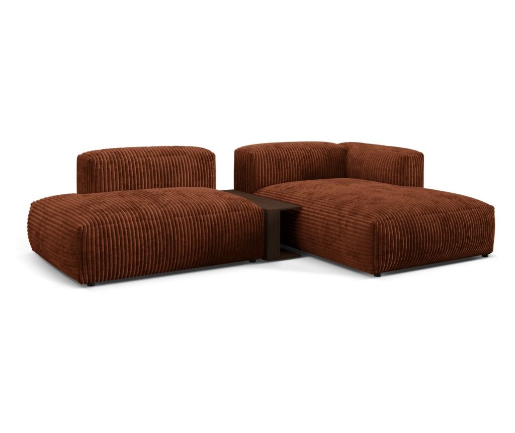 Moduláris sarokgarnitúra Micadoni Home 539104, Martina, téglavörös szín, 75x176x285 cm - 2