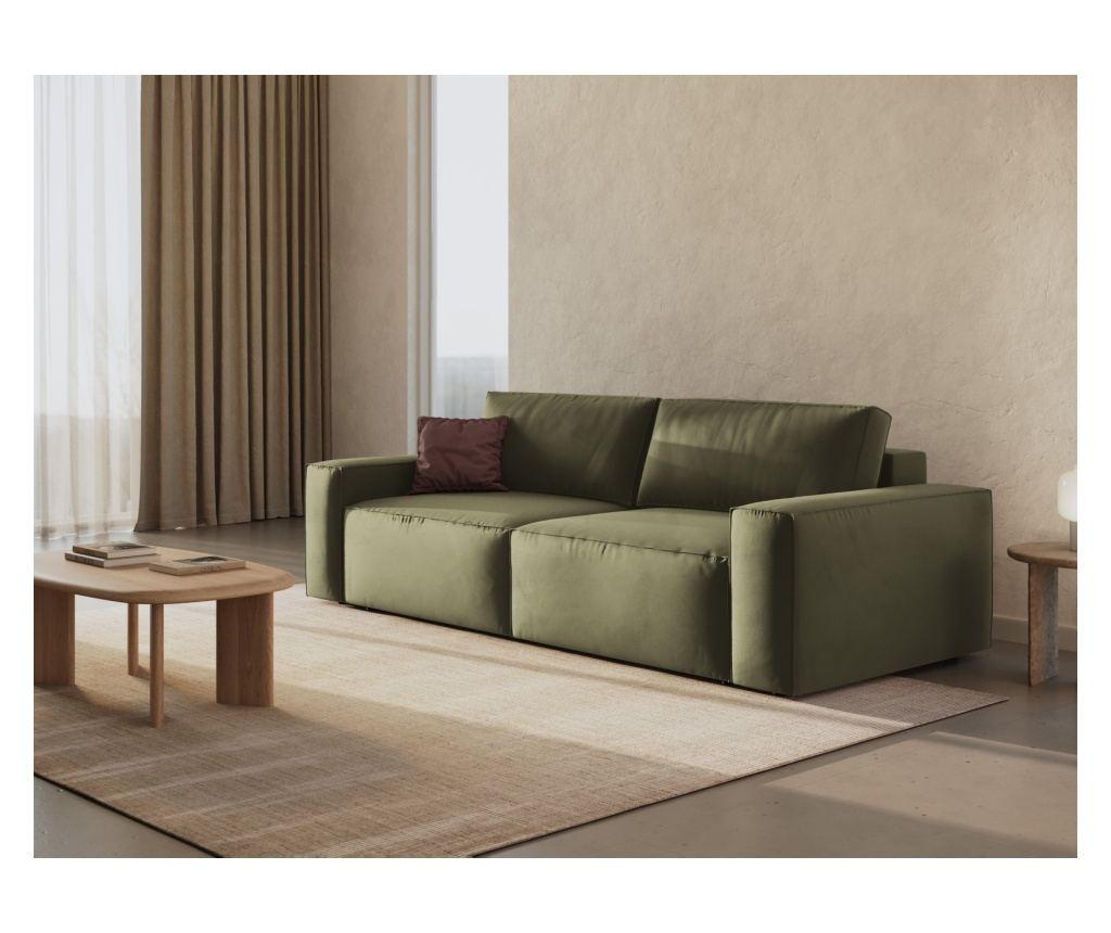 3 személyes kanapéágy Micadoni Home 539410, Jodie, zöld, 86x107x247 cm - 2