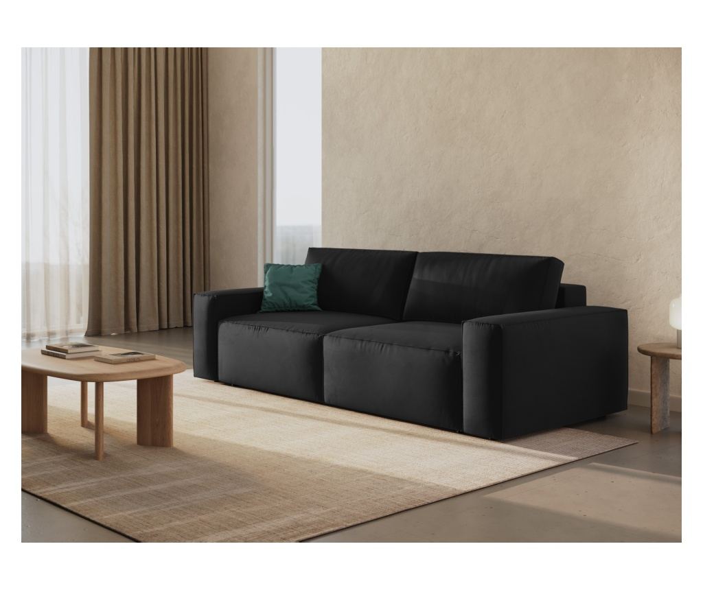 3 személyes kanapé ágyfunkcióval Micadoni Home 539410, Jodie, fekete, 86x107x247 cm - 2
