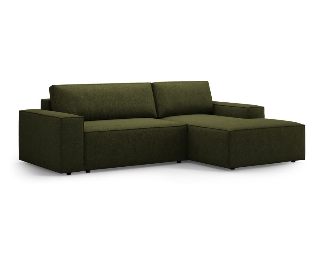 Sarokkanapé ággyá alakítható Micadoni Home 539418, Jodie, sötét olíva, 86x151x246 cm - 3