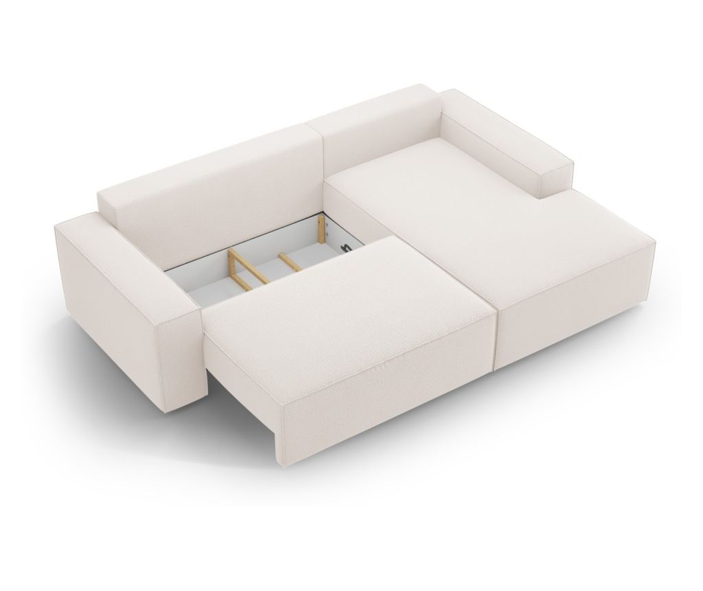 Micadoni Home Jodie világos bézs színű ágyazható sarokgarnitúra - 9