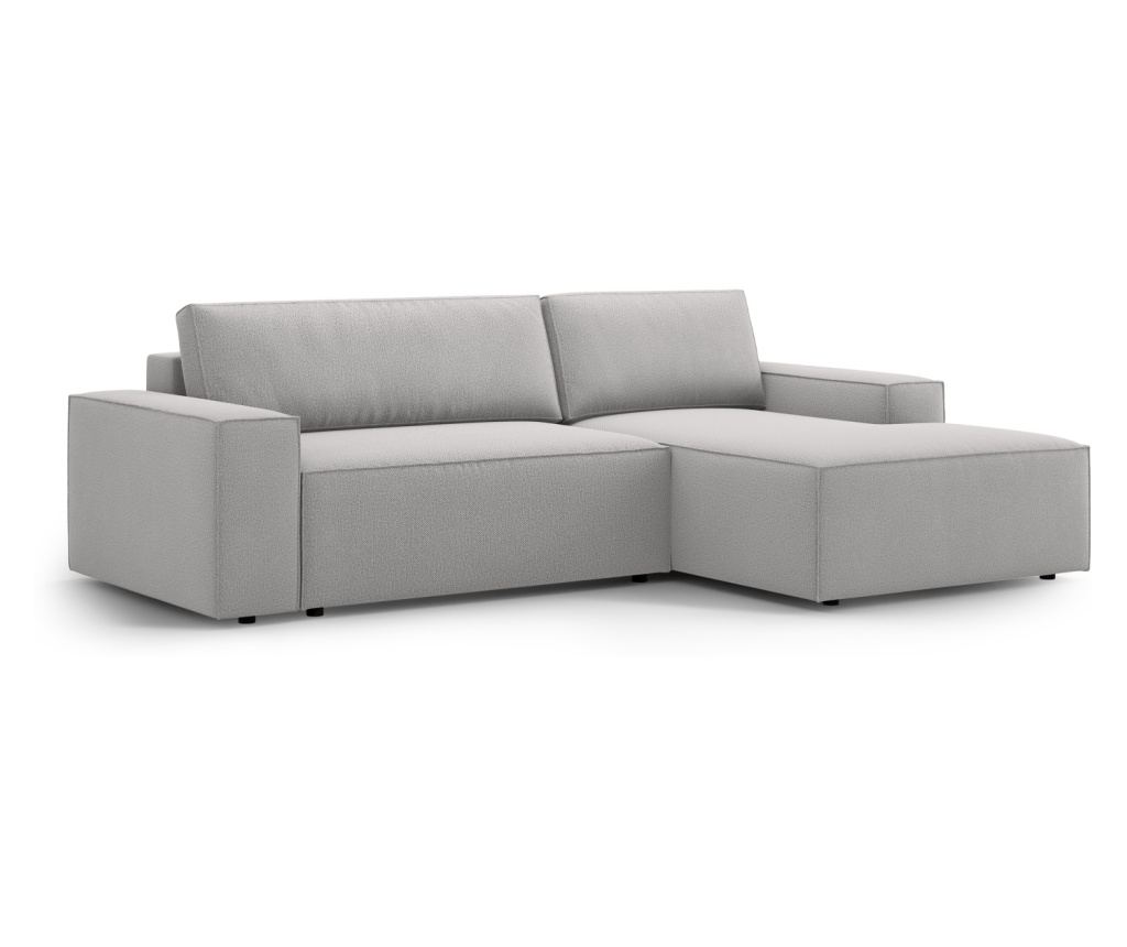 Sarokkanapéágy Micadoni Home 539418, Jodie, világosszürke, 86x151x246 cm - 3