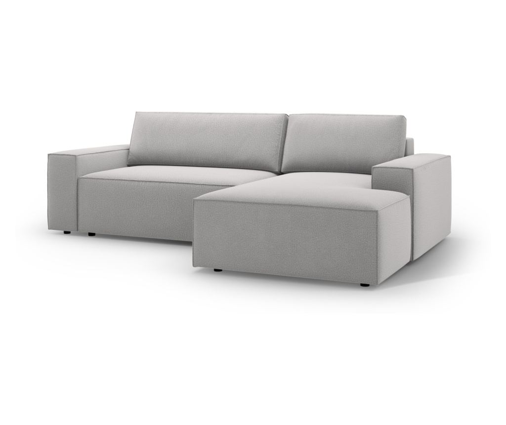Sarokkanapéágy Micadoni Home 539418, Jodie, világosszürke, 86x151x246 cm - 7