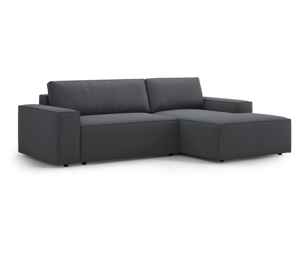 Sarokkanapéágy Micadoni Home 539418, Jodie, sötétszürke, 86x151x246 cm - 3