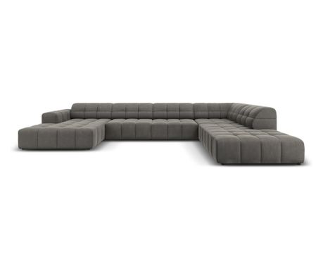 U-alakú sarokkanapé Cosmopolitan Design 628345, Chicago, Világosszürke, 70x262x364 cm