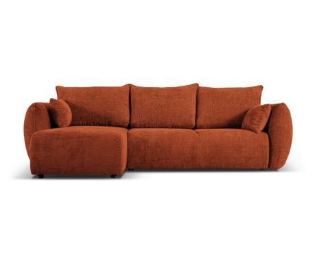Kotna sedežna garnitura s funkcijo spanja Cosmopolitan Design Matera Terracotta
