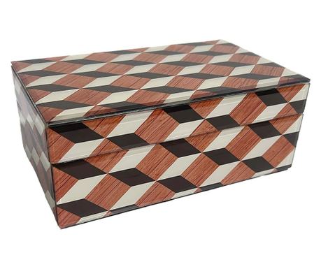 Кутия за съхранение Chady S, Richmond Interiors, Многоцветна, Стъкло, MDF 8x12x20