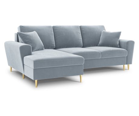Γωνιακός καναπές-κρεβάτι Cosmopolitan Design 628100, Κιότο, ανοιχτό μπλε