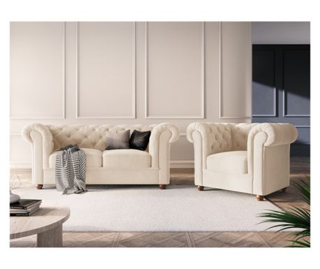 Windsor & Co. 860458 Phoebe Fotel, világosbézs, 80x90x114 cm