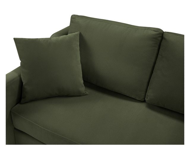 Mazzini Rose Ciemnozielona Narożna Sofa z Funkcją Spania